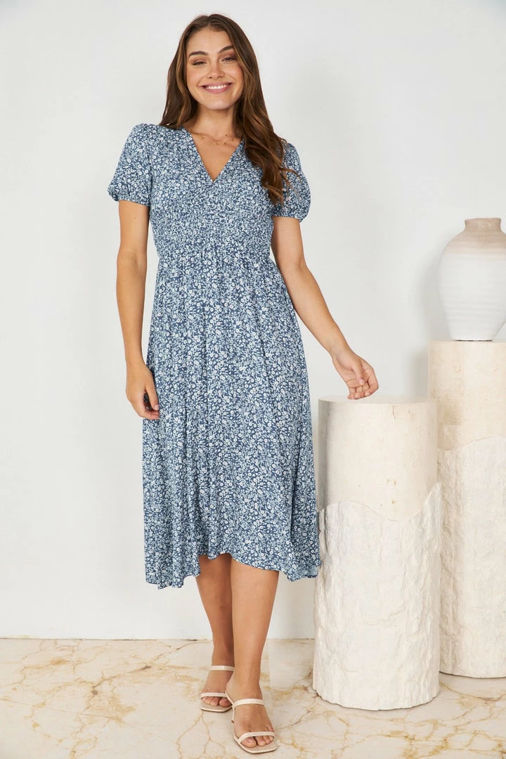 HQ Fashion Genoviva Dress - Blue CLOTHING 3 HQ Fashion Genoviva Dress - Blue CLOTHING