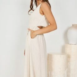 Desire Melly Dress - Beige CLOTHING