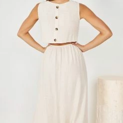 Desire Melly Dress - Beige CLOTHING