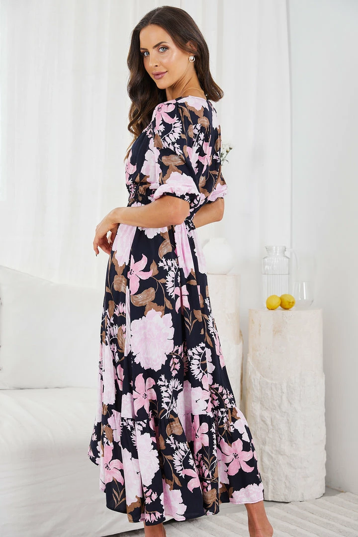 Label Of Love Babylonia Dress - Navy Print CLOTHING 6 Label Of Love Babylonia Dress - Navy Print CLOTHING