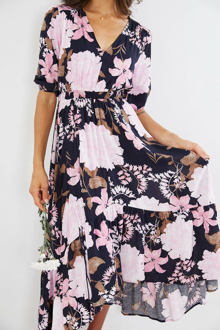 Label Of Love Babylonia Dress - Navy Print CLOTHING 4 Label Of Love Babylonia Dress - Navy Print CLOTHING