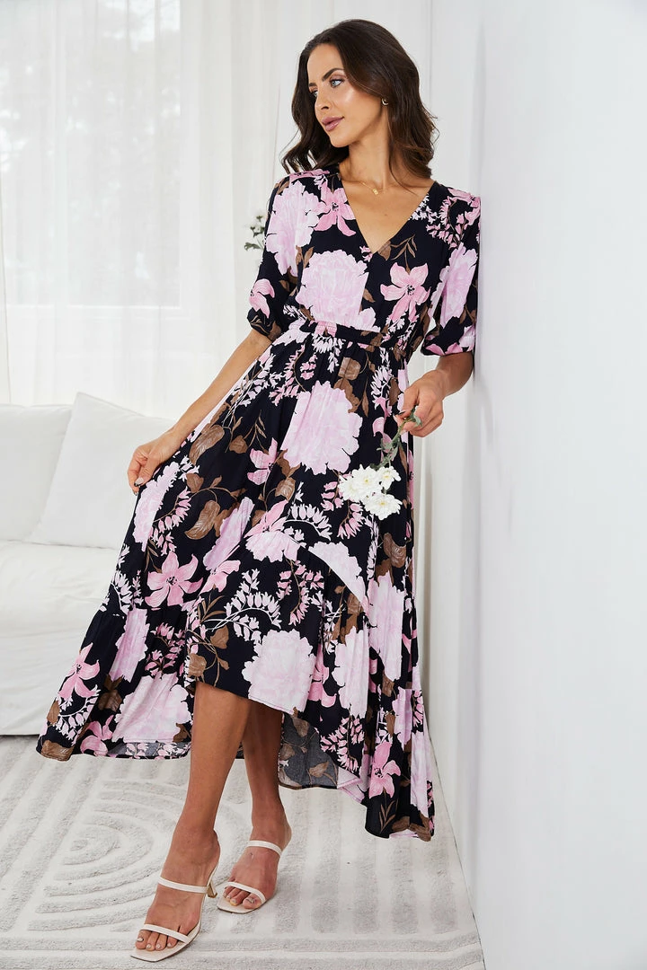 Label Of Love Babylonia Dress - Navy Print CLOTHING 3 Label Of Love Babylonia Dress - Navy Print CLOTHING