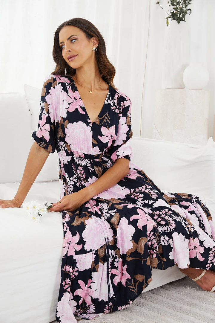 Label Of Love Babylonia Dress - Navy Print CLOTHING 5 Label Of Love Babylonia Dress - Navy Print CLOTHING