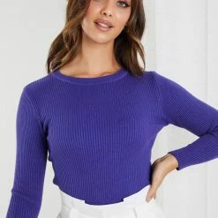 Red Berry Basa Knit Top - Deep Purple
