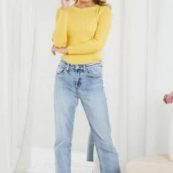 Red Berry CLOTHING Basa Knit Top - Mustard