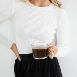 Red Berry CLOTHING Basa Knit Top - White