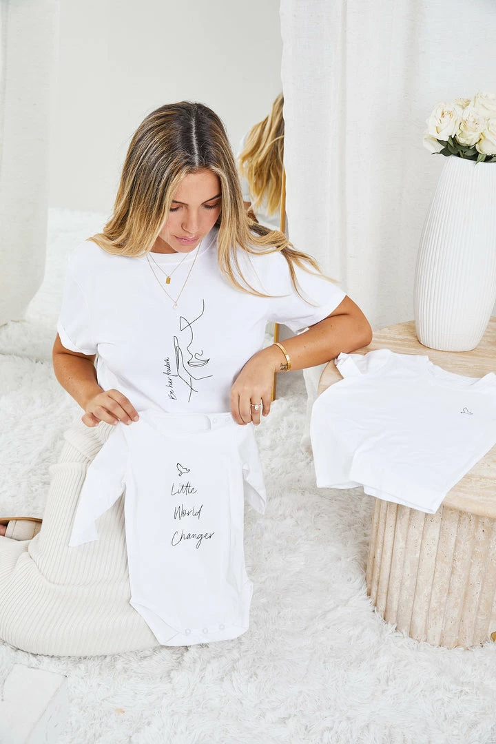 Worldchine CLOTHING Be Hers Baby Onesie - White 5 Worldchine CLOTHING Be Hers Baby Onesie - White