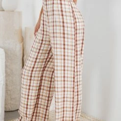 White Closet Bee Pants - Beige Check