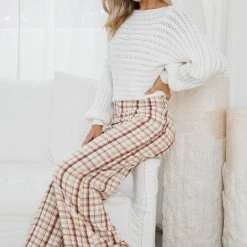 White Closet Bee Pants - Beige Check