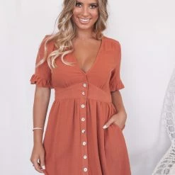 Desire Bela Dress - Rust