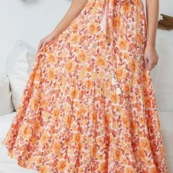 Rock Denim Benedicta Skirt - Orange Floral CLOTHING