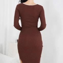 Style Box CLOTHING Bentlene Knit Dress - Chocolate 11 Style Box CLOTHING Bentlene Knit Dress - Chocolate