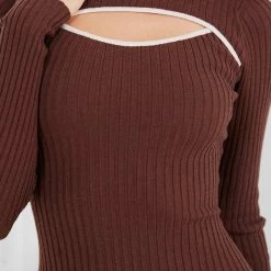 Style Box CLOTHING Bentlene Knit Dress - Chocolate 15 Style Box CLOTHING Bentlene Knit Dress - Chocolate