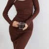 Style Box CLOTHING Bentlene Knit Dress - Chocolate