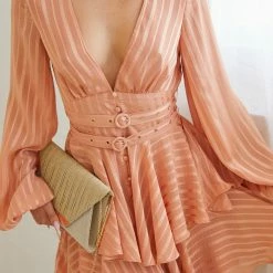 Wild Ginger Birkley Dress - Rust Stripe CLOTHING