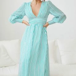 Wild Ginger Breighlyn Dress - Green Stripe