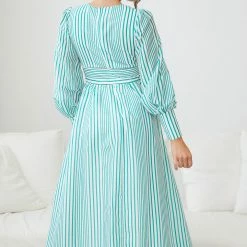 Wild Ginger Breighlyn Dress - Green Stripe