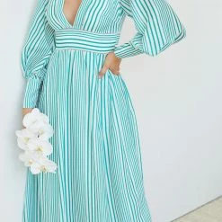 Wild Ginger Breighlyn Dress - Green Stripe