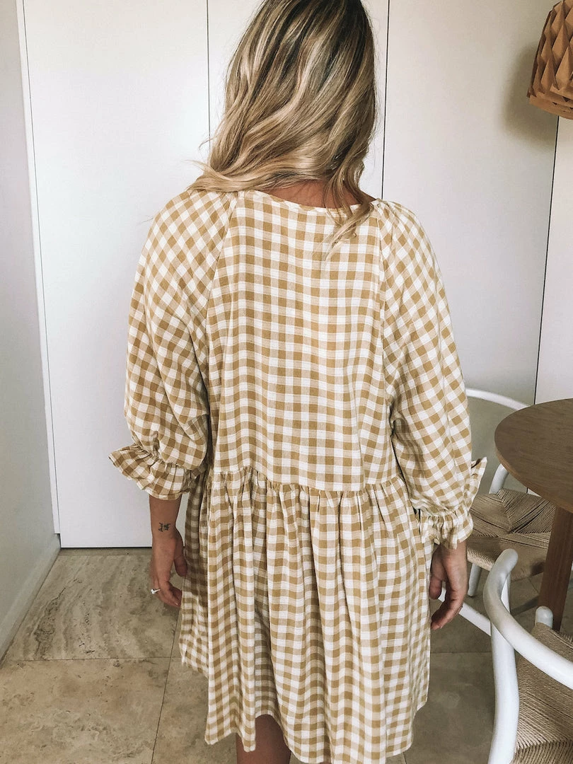Ebby And I CLOTHING Breonna Dress - Mustard Gingham 4 Ebby And I CLOTHING Breonna Dress - Mustard Gingham