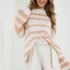 White Closet Brigita Knit - Cream Stripe