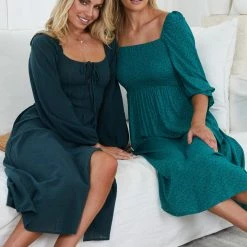 Miracle Fashion Flanna Dress - Green