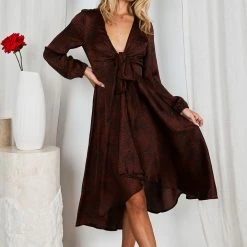 Sunny Girl CLOTHING Bryleigh Dress - Bronze Print