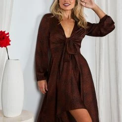 Sunny Girl CLOTHING Bryleigh Dress - Bronze Print