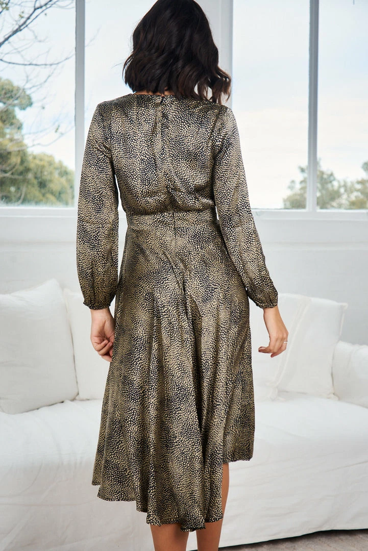 Sunny Girl CLOTHING Bryleigh Dress - Olive Print 5 Sunny Girl CLOTHING Bryleigh Dress - Olive Print