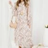 CSA (Lorraine Designs) Cacia Dress - Beige Floral