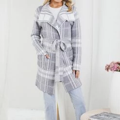 HQ Fashion Caesarea Coat - Grey Print CLOTHING