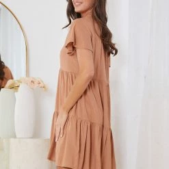 Miracle Fashion Calabria Dress - Tan
