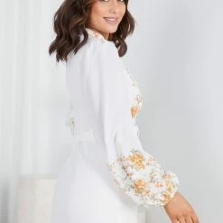 Wild Ginger Calanthe Dress - White Floral