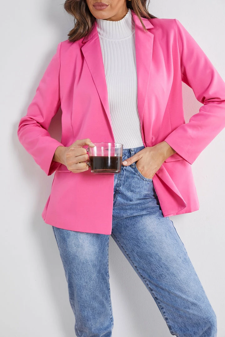 Pink Diamond CLOTHING Calley Blazer - Pink 6 Pink Diamond CLOTHING Calley Blazer - Pink