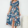 HQ Fashion CLOTHING Camari Dress - Blue Floral