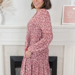 WeLove Fashion Capricia Dress - Berry Print CLOTHING