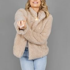 Pink Diamond CLOTHING Carebear Jacket - Beige 14 Pink Diamond CLOTHING Carebear Jacket - Beige