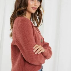 HQ Fashion CLOTHING Carmelline Cardigan - Rust