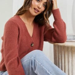 HQ Fashion CLOTHING Carmelline Cardigan - Rust