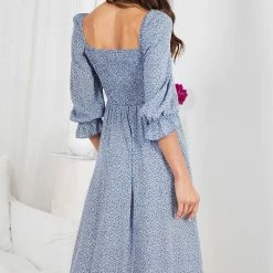 Miracle Fashion Cherise Dress - Blue Print