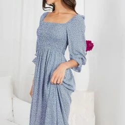 Miracle Fashion Cherise Dress - Blue Print