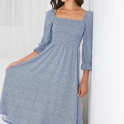 Miracle Fashion Cherise Dress - Blue Print