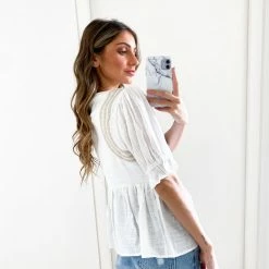 Rock Denim Cheryl Top - White Print CLOTHING 8 Rock Denim Cheryl Top - White Print CLOTHING