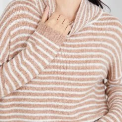 Miracle Fashion Cheska Knit - Brown Stripe CLOTHING