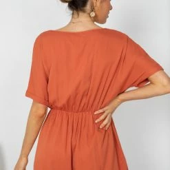 HQ Fashion Clava Playsuit - Rust CLOTHING