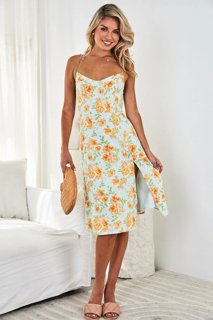 WeLove Fashion Cleo Dress - Green Floral CLOTHING 3 WeLove Fashion Cleo Dress - Green Floral CLOTHING