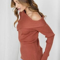 Rock Denim Colette Knit Top - Rust CLOTHING 11 Rock Denim Colette Knit Top - Rust CLOTHING