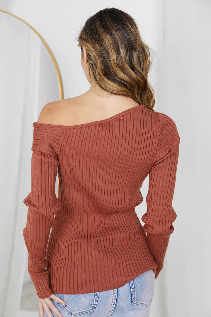 Rock Denim Colette Knit Top - Rust CLOTHING 4 Rock Denim Colette Knit Top - Rust CLOTHING