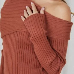 Rock Denim Colette Knit Top - Rust CLOTHING 15 Rock Denim Colette Knit Top - Rust CLOTHING