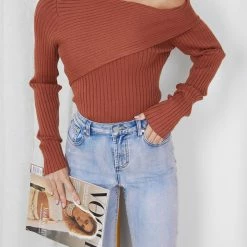 Rock Denim Colette Knit Top - Rust CLOTHING 12 Rock Denim Colette Knit Top - Rust CLOTHING