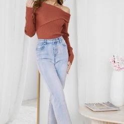 Rock Denim Colette Knit Top - Rust CLOTHING 13 Rock Denim Colette Knit Top - Rust CLOTHING